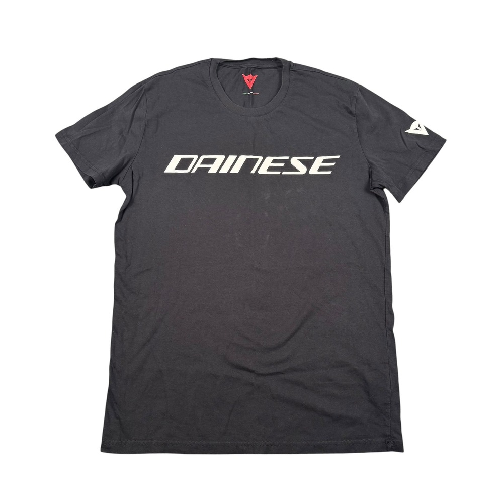 Dainese Mens Graphic Logo T-Shirt Black White Size L WP893